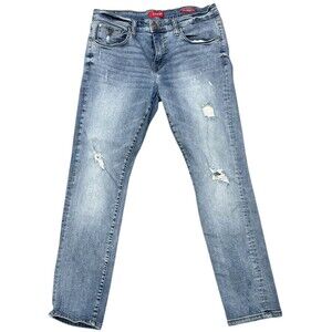 Guess Los Angeles Jeans Mens 34x32 Blue Medium Rise Tapered Slim Fit Denim